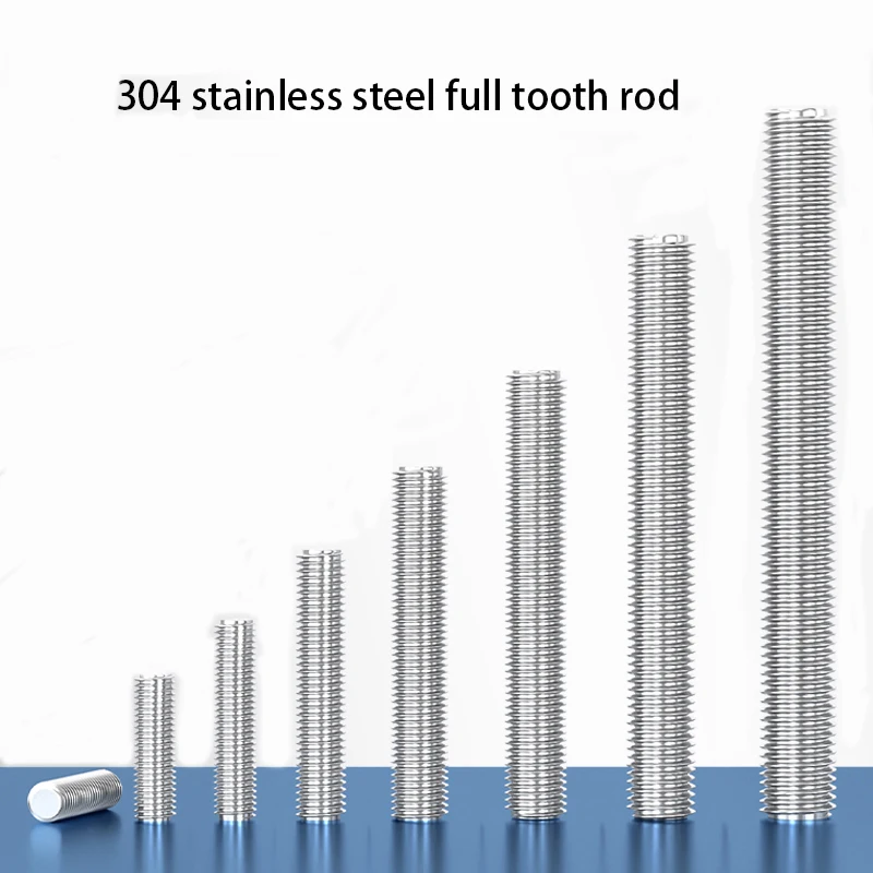 M3 M4 M5 M6 M8 M10 M12 M14 M16  304 Stainless Steel Fully Threaded Rod, Screw, Fully Metric Threaded Rod, Stud