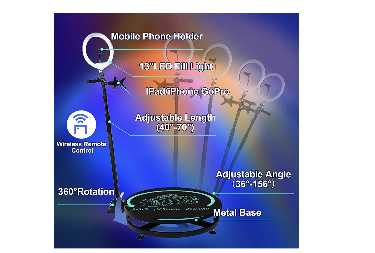 360 Photo Booth Machine for Parties,Weddings,Rental,Live Streaming.360 Spin Camera Booth