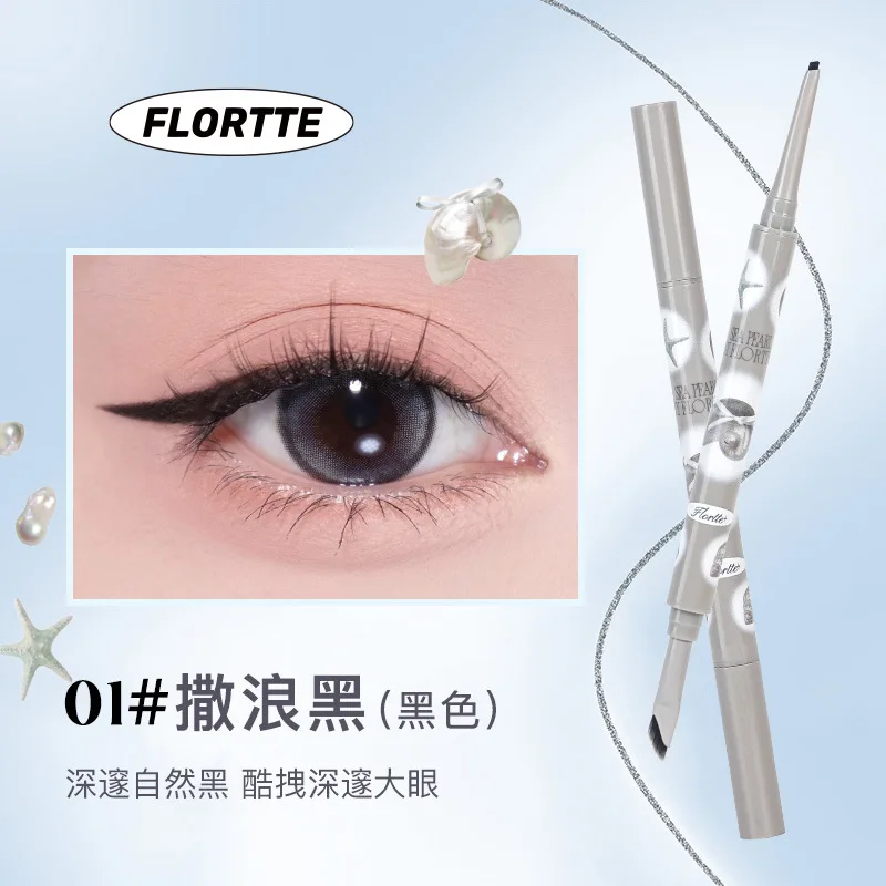 Eyeliner-Stift FLORTTE Glass Sea Ultrafeiner, langlebiger, farbiger, flacher Eyeliner-Gelstift