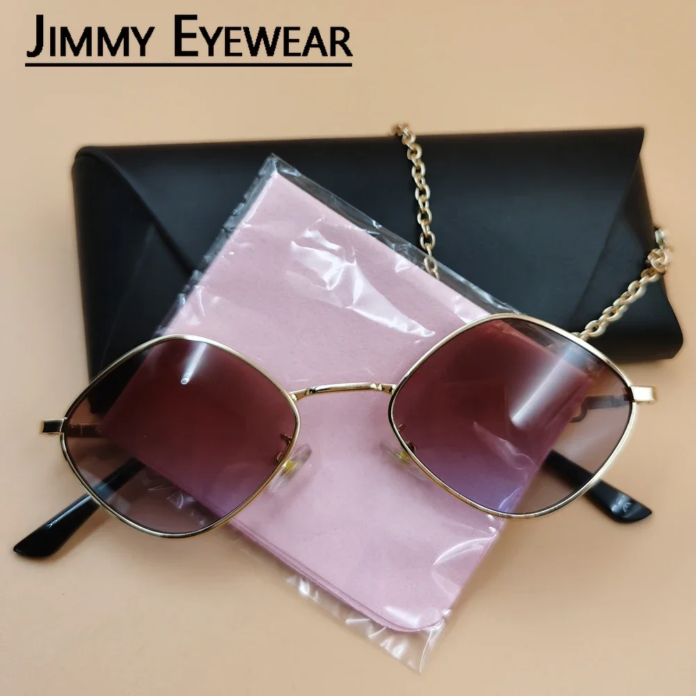 

New Trendy Fashion Women's Sunglasses with Chain Cat Eye Frame Elegant Metal Eyeglasses for Female Designer UV400 Sunglasses