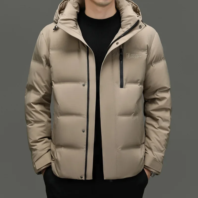 

2023 Winter New Men's Down Coat Hooded Casual Warmth Thickened Versatile Fashion Coat