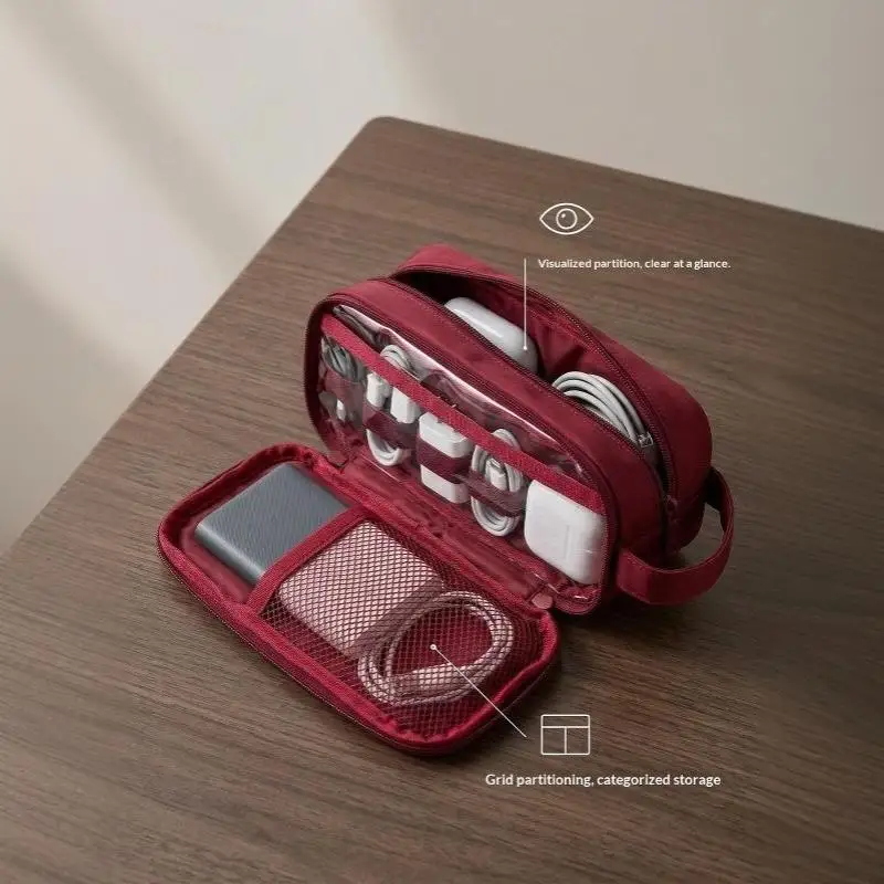Doppelschichtige Kosmetiktasche Reise-Make-up-Organizer Große Kapazität Toilettenartikel-Tasche Multifunktionales Federmäppchen Pinselhalter – Detail 8