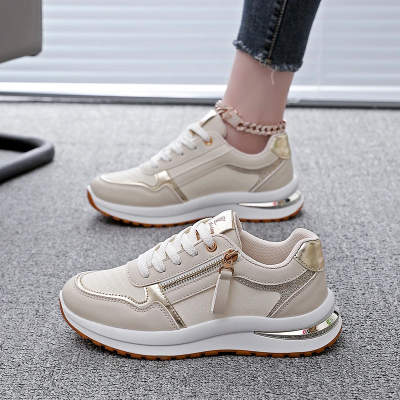Woman Platform Casual Sneakers Women Flats Mesh Breathable Running Walking Shoes Chunky Sports Shoes Travel Sneakers