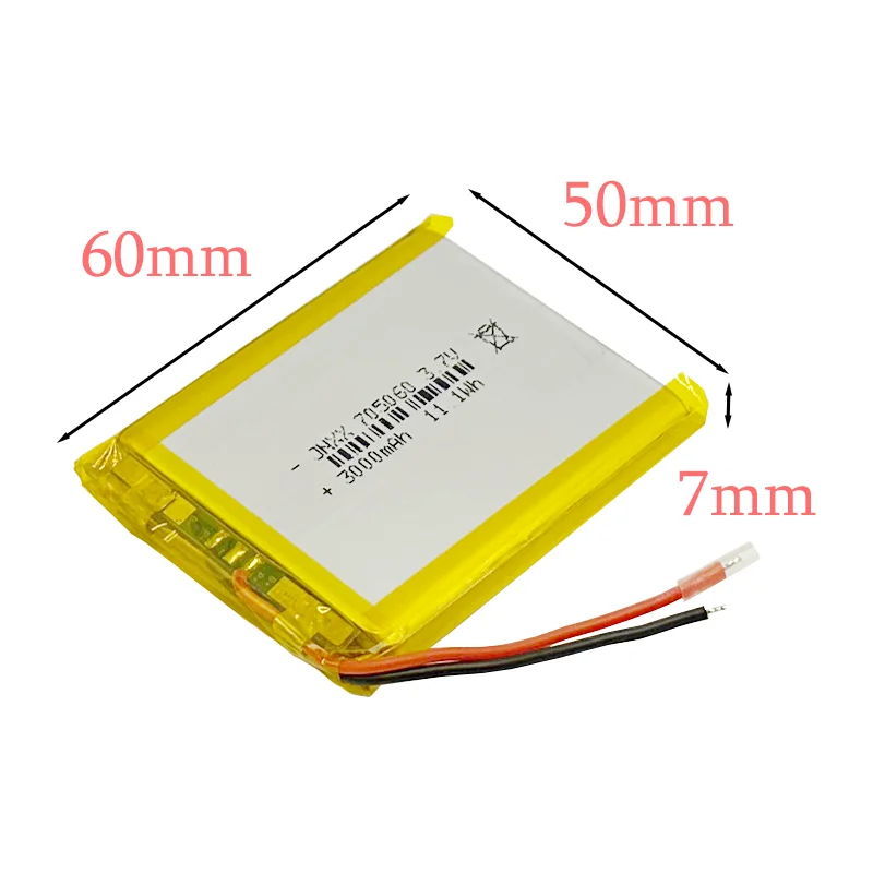 Batería de polímero de litio 705060 3,7 V 3000mAh para navegador GPS grabadora de conducción purificador de aire baterías recargables de polímero de litio