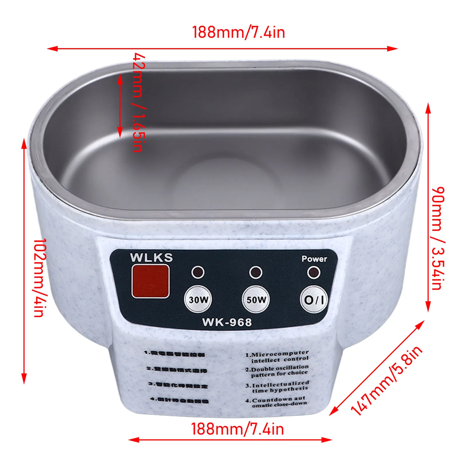 타이머가 있는 초음파 쥬얼리 클리너, 미국 플러그, 110V 가정용 초음파 청소 기계, 안경 반지