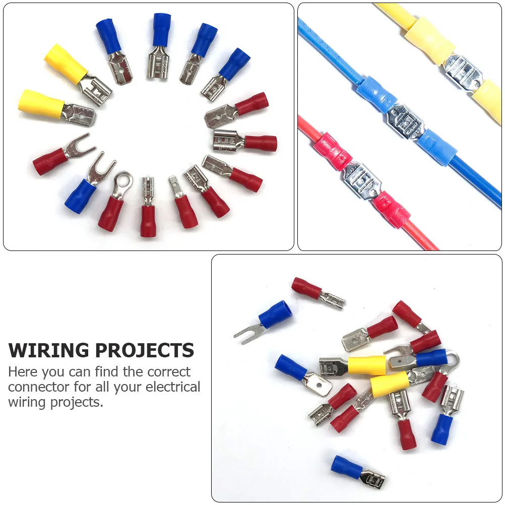 

280 Pcs Copper Insulated Quick Terminal Connectors Male Female Cold Pressed Electrical Crimp Wire Reliable Household