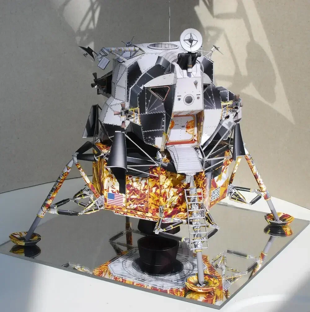 Apollo Plan 13 Lunar โมดูล DIY Handmade 3D กระดาษการ์ดชุดอาคารชุดก่อสร้างของเล่นเพื่อการศึกษาของขวัญทหาร