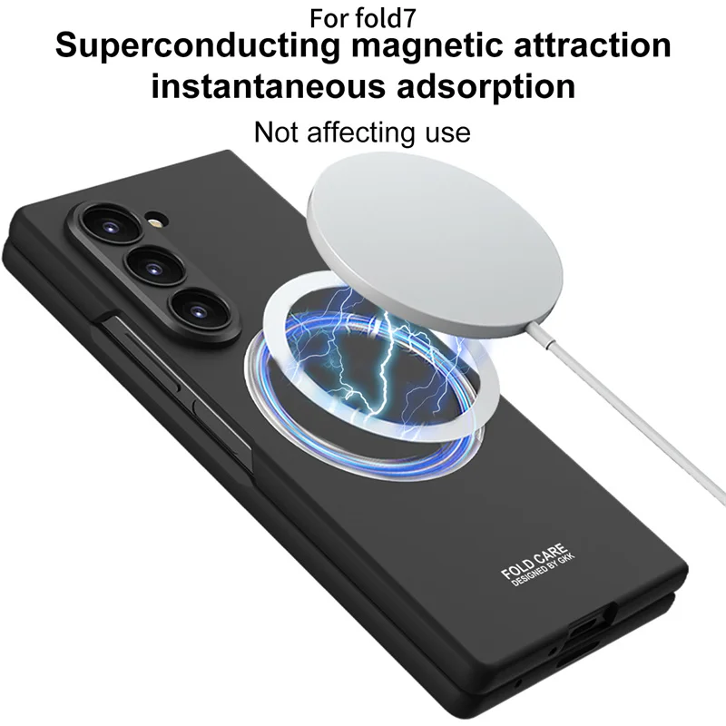 Custodia sottile per Samsung Galaxy Z Fold 3 4 5 6 7 5G Fold6 Fold5 per Magsafe Ricarica wireless magnetica con copertura della pellicola dello schermo anteriore
