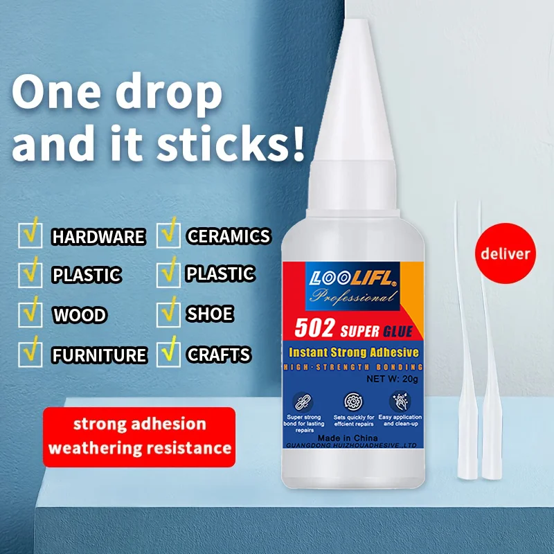 LOOLIFL-502 super universal glue, 10-second bonding, waterproof and stable, suitable for almost all materials.