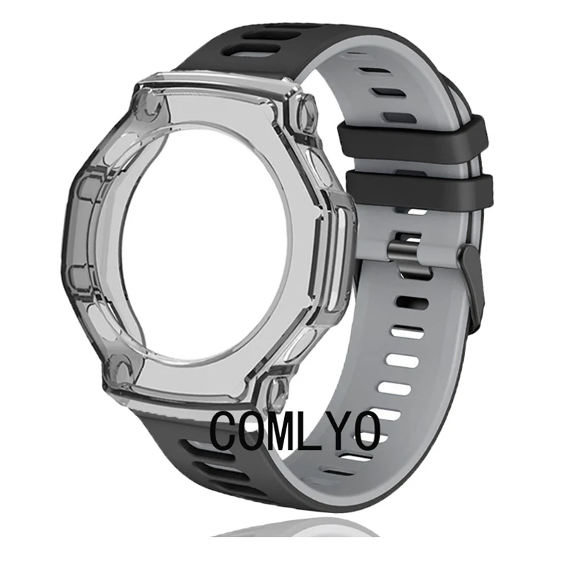 

2 в 1 для Amazfit T-REX 3 PRO, чехол с ремешком, умные часы, силиконовый мягкий браслет, защитная пленка для экрана, бампер