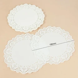 100pcs Whte Round Paper Cake Placemat Cake Doilies Table Decoration Classic Lace Hollow Placemats Kitchen Supplies 8.8-26.7cm