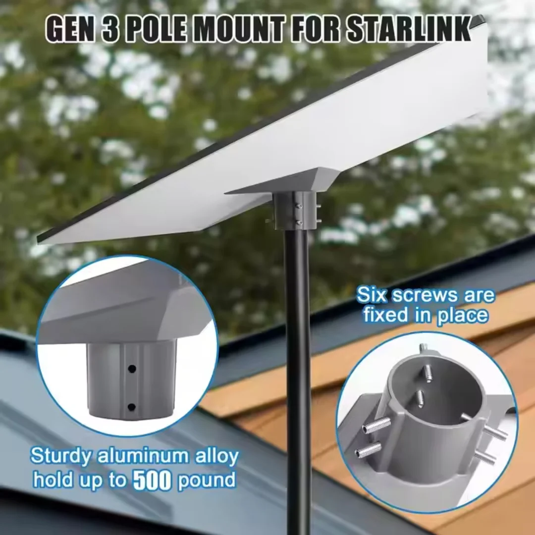 Para starlink gen 3 adaptador de tubo de montagem de liga de alumínio para starlink gen3/v3 placa de montagem telhado para starlink mini kit de montagem.