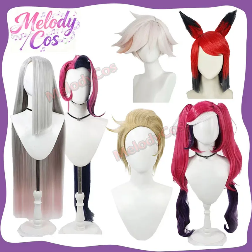 

Alastor/Lucifer/Charlie/Sir Pentious/Vaggie Cosplay Wig Anime Hotel Disguise Headwear Wigs for Halloween Carnival Party Dress Up