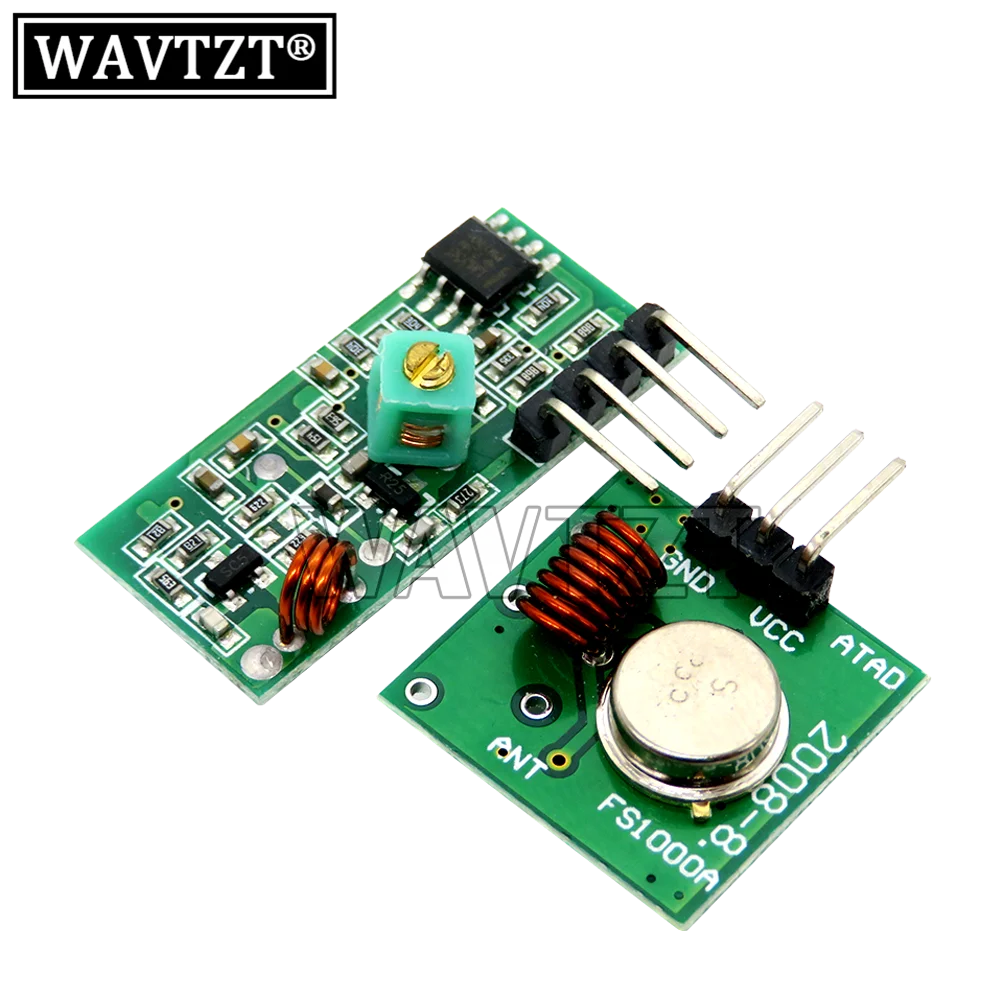 WAVTZT 433Mhz Modul Pemancar Nirkabel RF dan Kit Penerima 5V DC 315MHZ Nirkabel UNTUK Arduino Raspberry Pi /ARM/MCU WL Kit Diy