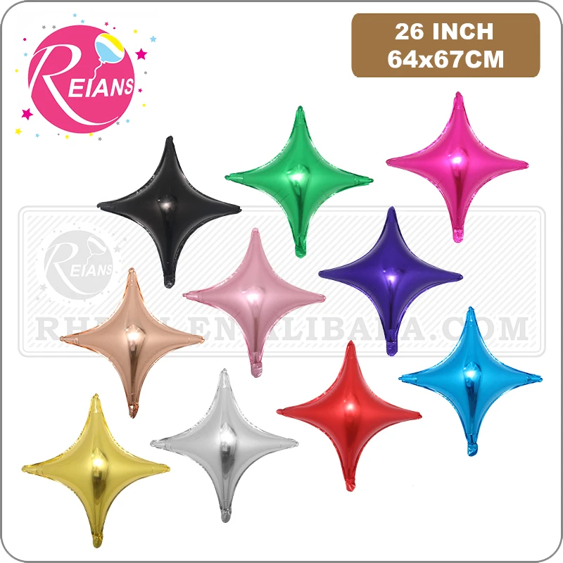 26inch Foil 4 Pointed Star Balloon Air Ball Birthday Wedding baby shower Party Decorations Helium Metallic Globos Party Supplies