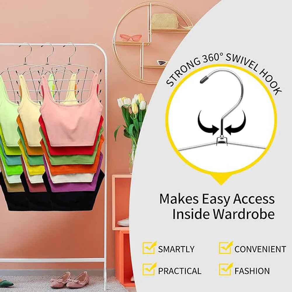 Clothes hanger1/2/3 Pack Multi-Layer Underwear Folding Hanger Sling Bra Storage Trouser Racks Do Not Leave Traces Of Multi-Funct