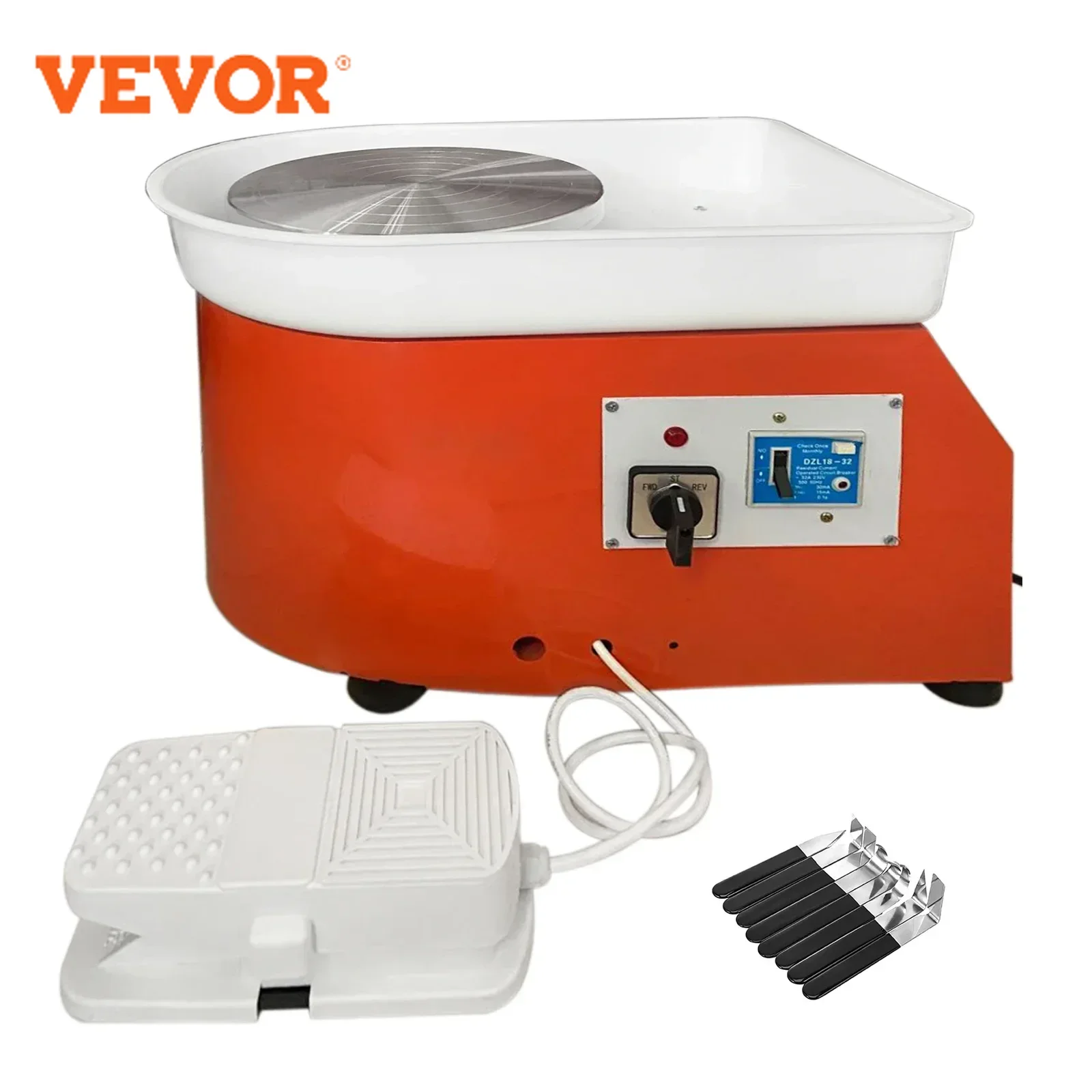 SIHAO, tornio elettrico professionale per ceramica, 25 cm, 220 V, strumento per lavorare l'argilla e realizzare opere d'arte in ceramica, con controllo manuale e a pedale, ideale per ceramisti,
