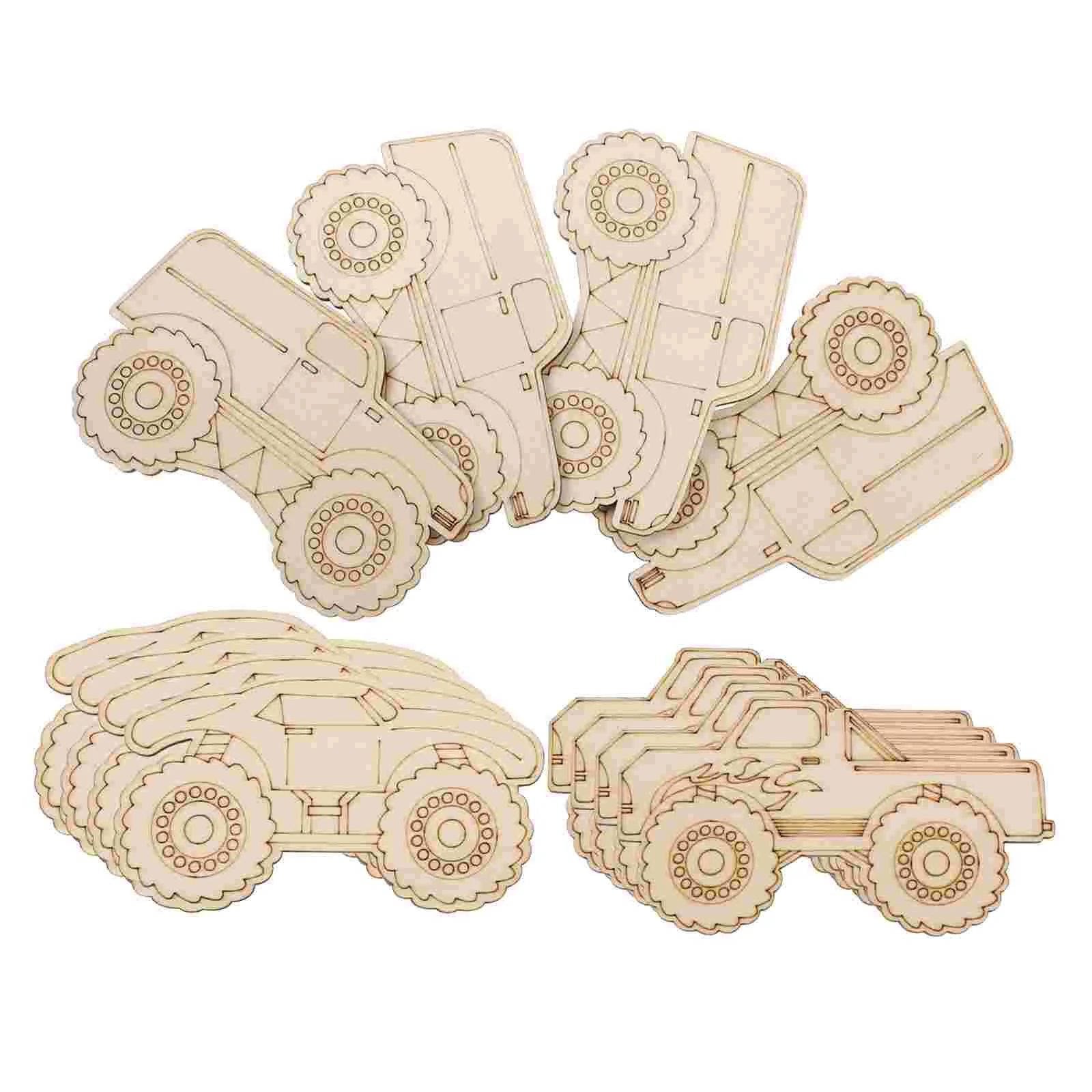 12 Pcs Organizer Wooden Car Ornaments Double Sided Adhesive Tape Velvet Hangers Chips