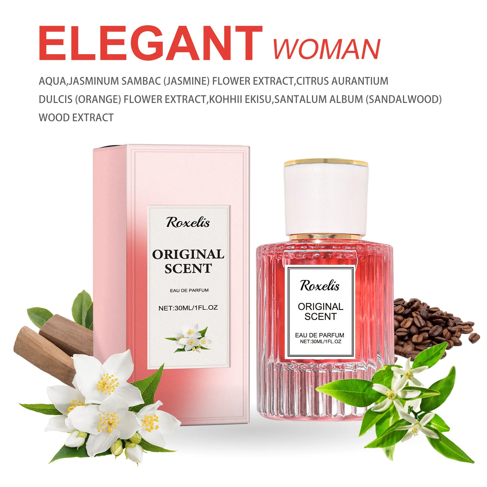 Long-lasting Jasmine perfume, sex pheromone, plant extract natural long-lasting light fragrance, delicate elegance exudes charm