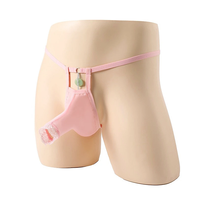 

Lace Male Sissy Lingerie Erotic G-Strings Open Sheath Hollowed Out Men's Thongs Elastic Temptation Man Underwear Tanga Hombre