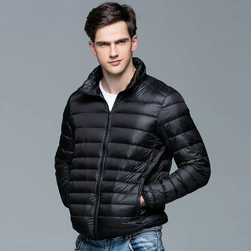 Chaquetas de plumón ligeras con capucha para hombre, Abrigo acolchado ultraligero, abrigos de plumón cálidos para invierno, novedad de primavera