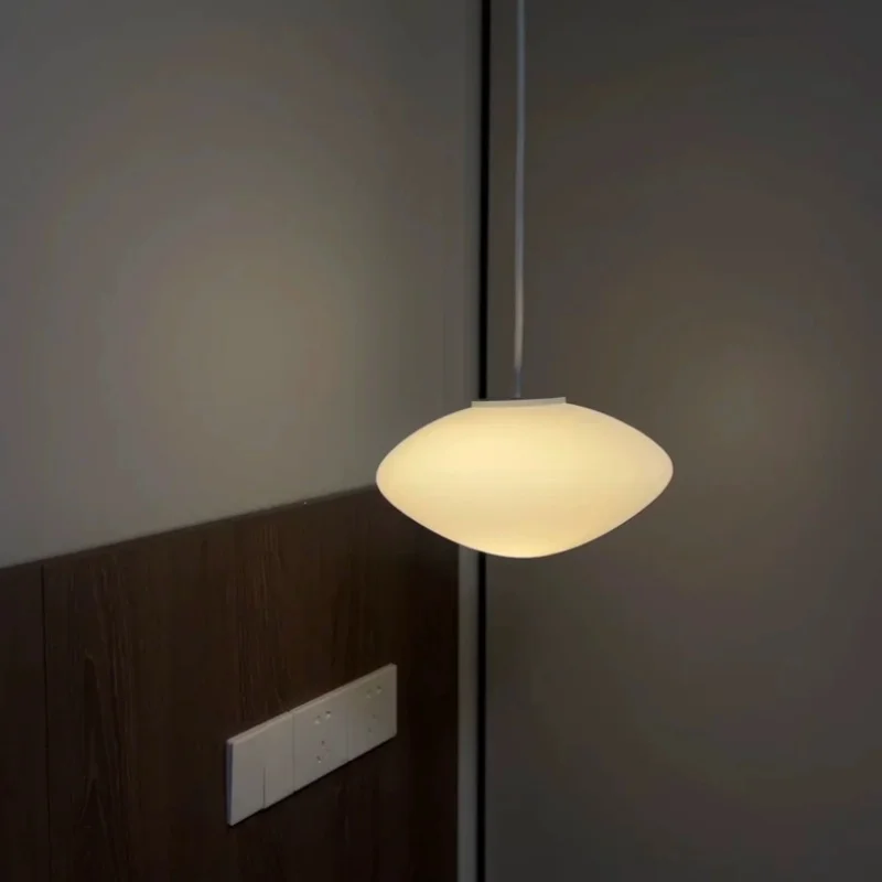 Nordic White Glass Ceiling Chandeliers Modern Simple LED Pendant Lights Kitchen Island Dining Table Counter Decor Hanging Lamps