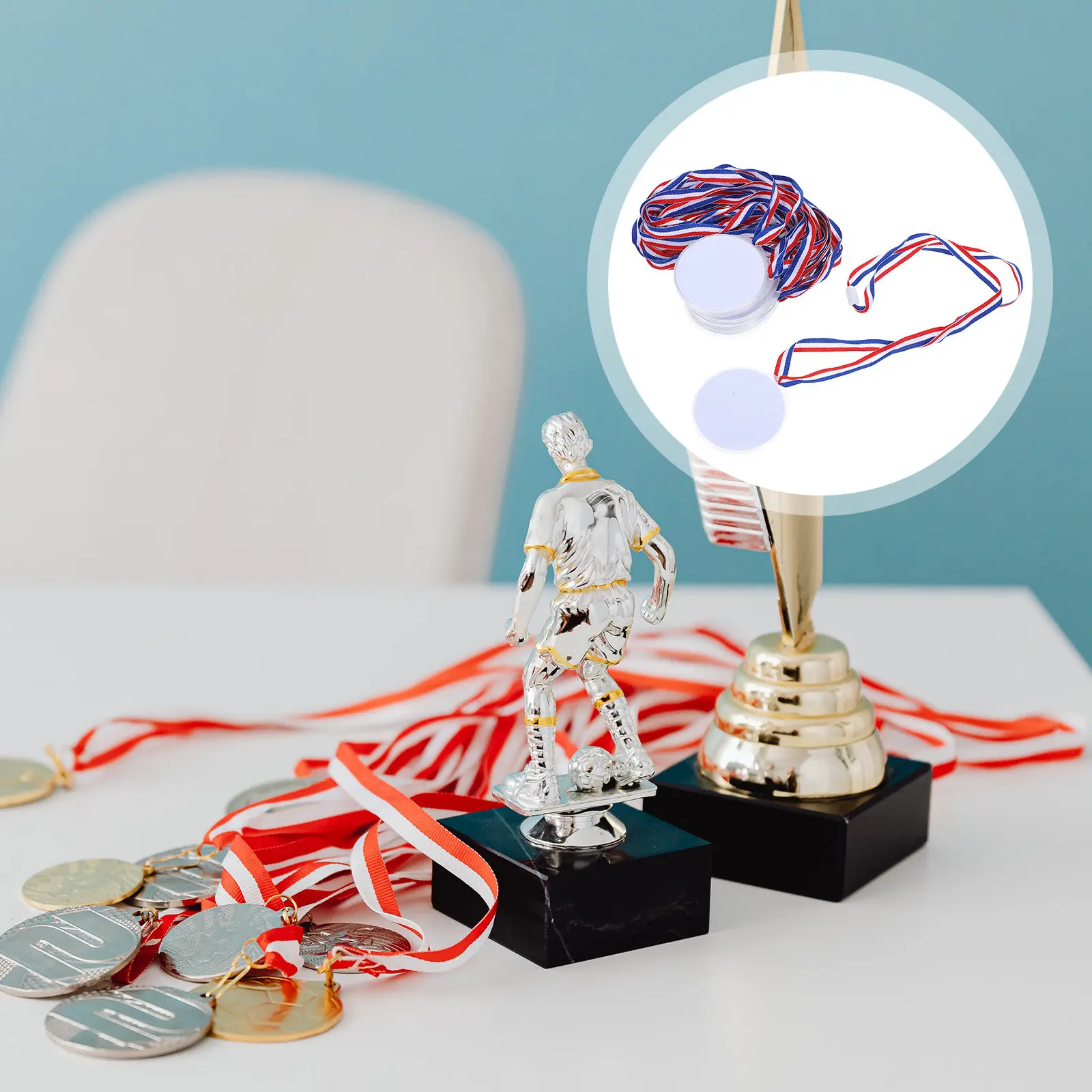 10Pcs Custom Award Medals Hanging Sports Meeting Blank DIY Competition Prizes Motivation Reward Medals Award Accessory