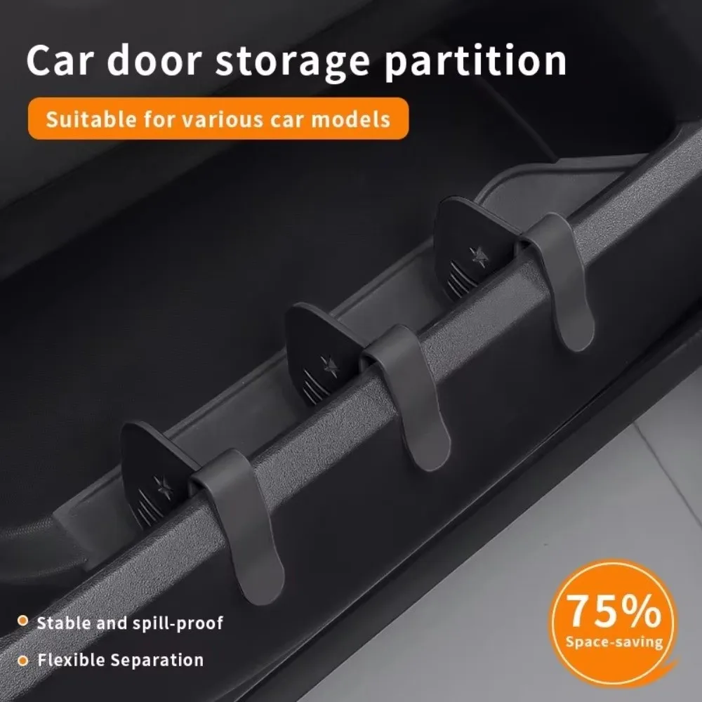 3PCS ABS Car Storage Box Partition Rear Clip Installation Tool Free Installation Car Organizer Partition Adjustable Removable