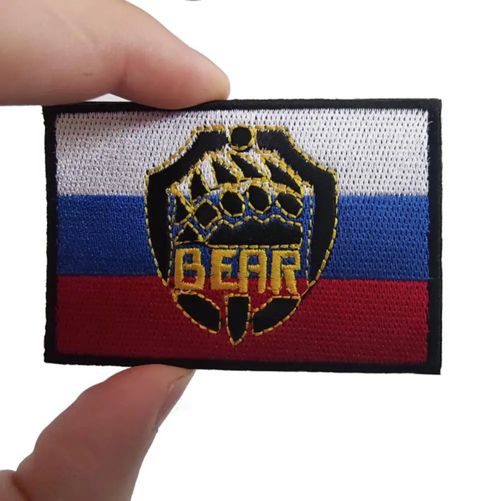 Russian Flag RU Army Chevron Patches Russia Military Strip Soldier Tactical Embroidery Badges Shoulder Appliqued Hook Loop Flags