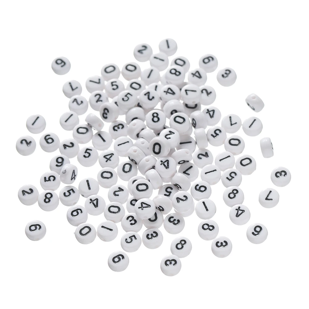 

100Pcs 0-9 Digital Beads Acrylic Loose Spacer Beads for DIY Accessories Bracelets Earrings Necklaces Decor