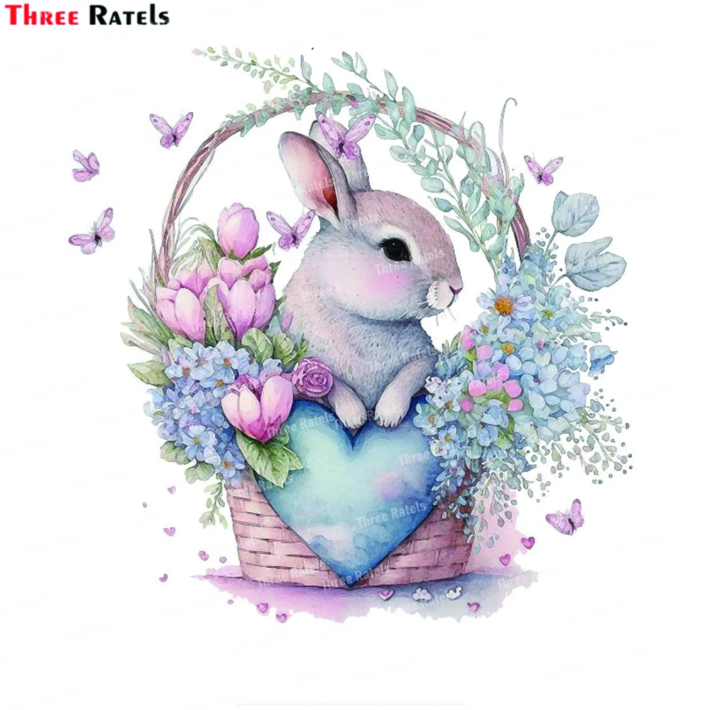 Three Ratels K982 Rabbit Wall Sticker Kids Room Background Home Decoration Mural Living Room Bedroom Wallpaper Bunny Stickers