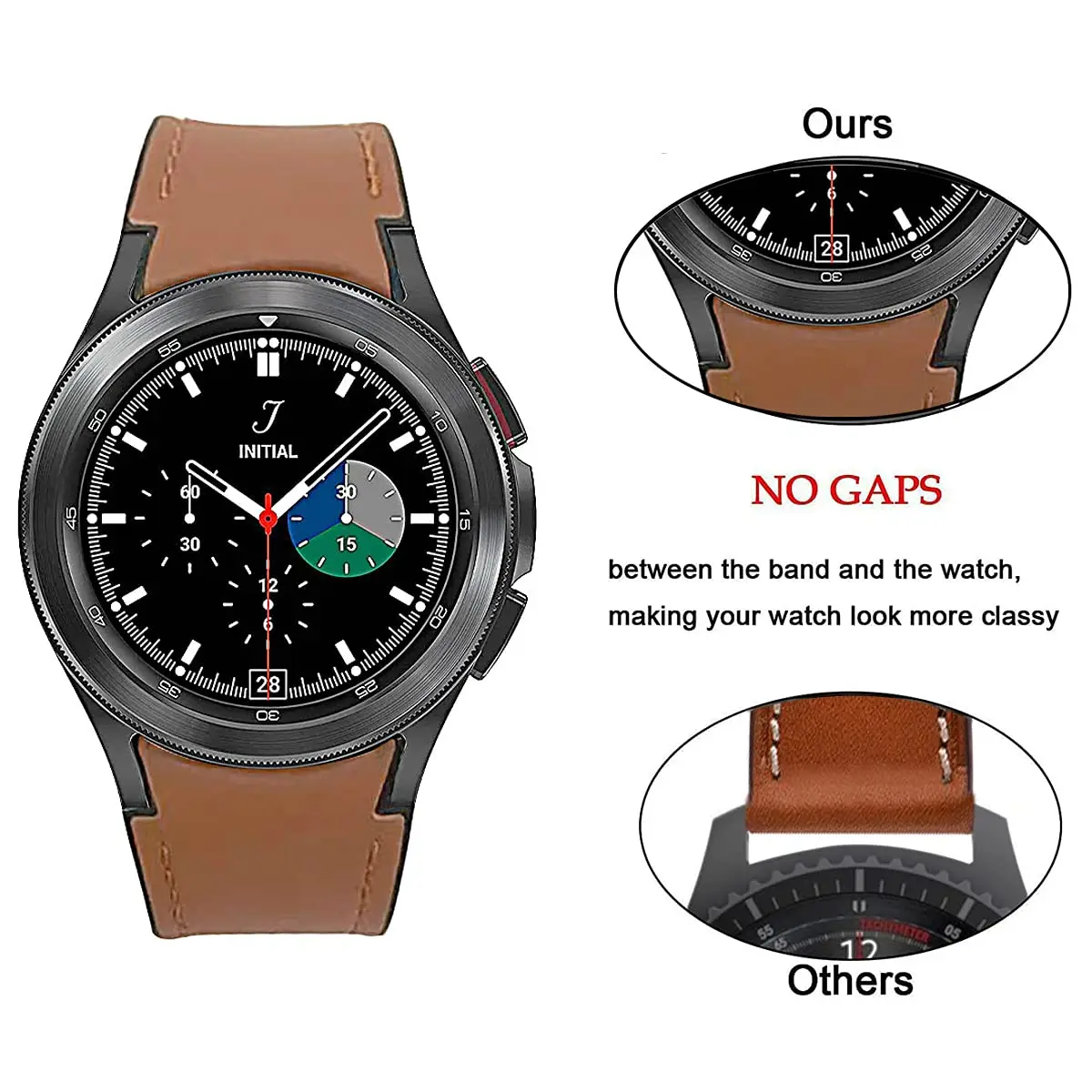 Leather strap For Samsung Galaxy Watch 4 classic 46mm 42mm 44mm 40mm No Gaps Silicone+Leather Bracelet correa Galaxy Watch4 Band