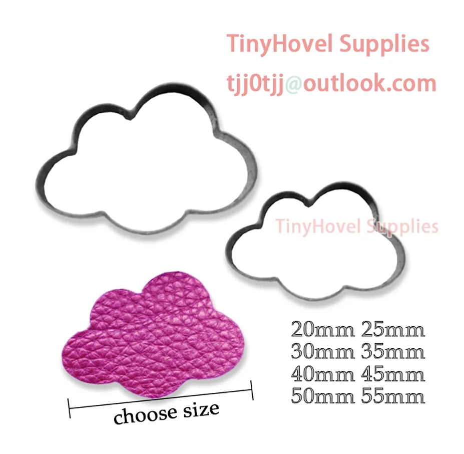 Clouds Shape Steel Rule Die Cut, Steel Cutting Mold for Leather, Steel Punch -Cutter for Leather Crafts, 20mm-100mm