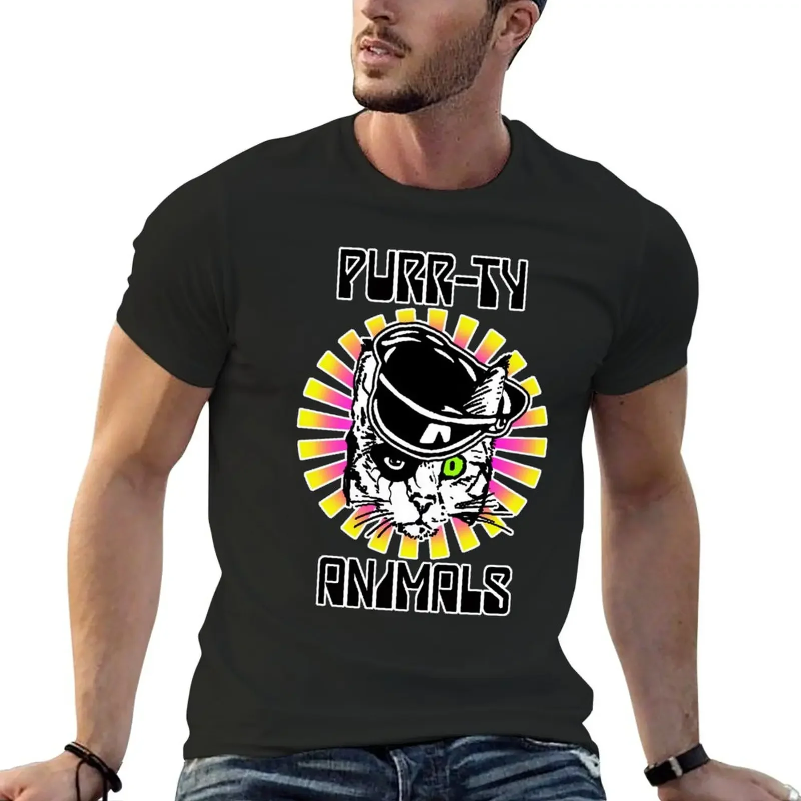 Turbonegro purr-ty animals T-Shirt oversized graphic tee Blouse plus sizes mens graphic t-shirts hip hop