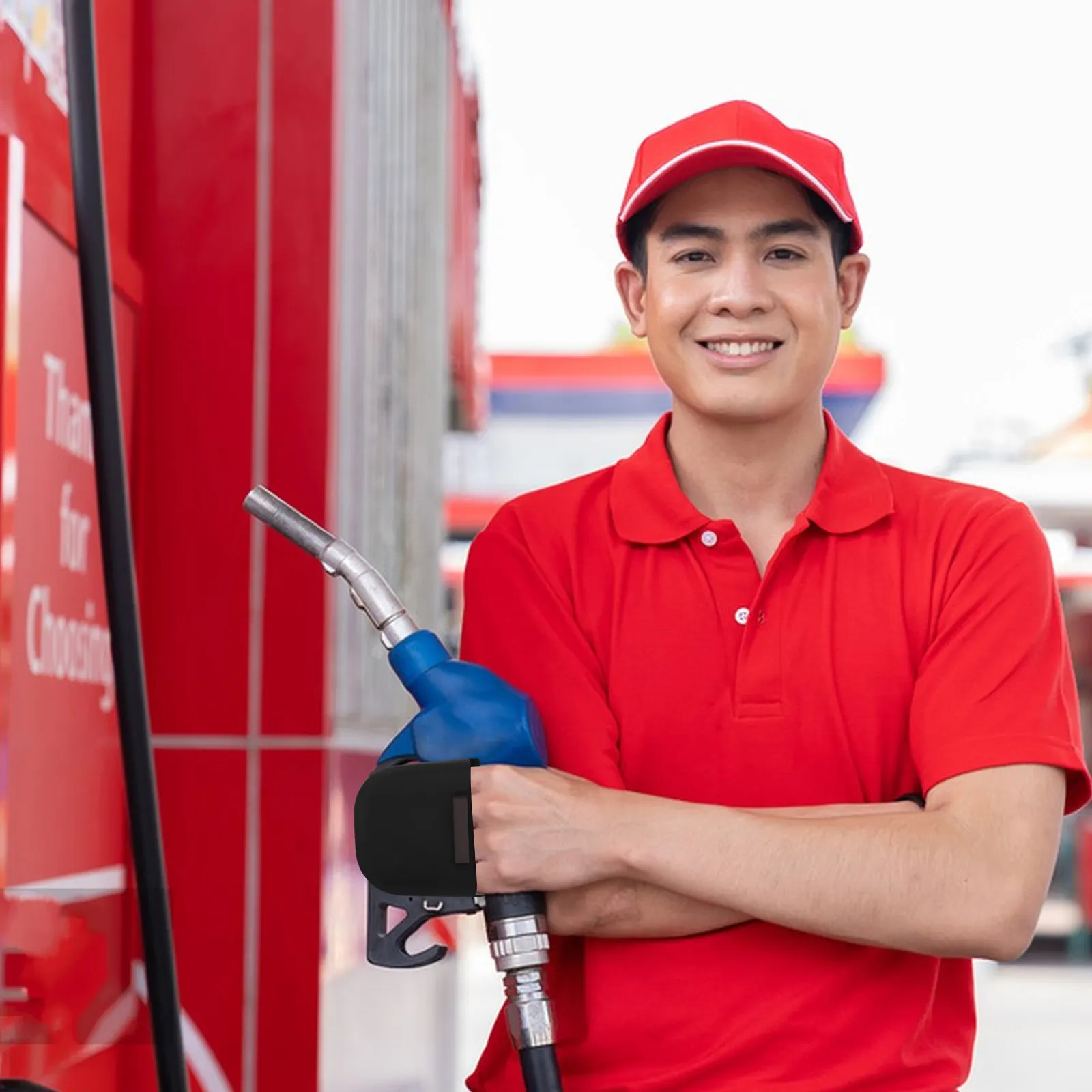 

Silicone Gas Pump Glove Reusable Heavy Duty Protective Refueling Grip Sleeve Portable Easy Clean Automotive Gloves for Fueling