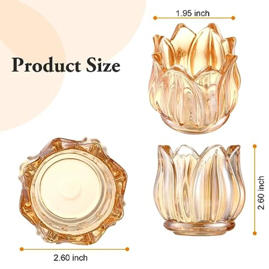 24Pcs Gold Votive Candle Holders, Thick Glass Tea Light Candle Holder Bulk, Tealight Candle Jars for Wedding Table Decor, Party