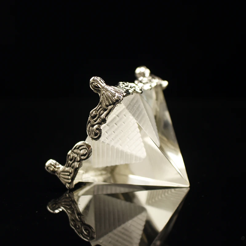 Gold Silver Crystal Glass Hollow Pyramid Egypt Pyramid Figurine Model Fengshui Ornament Office Home Decoration Paperweight - Image 4