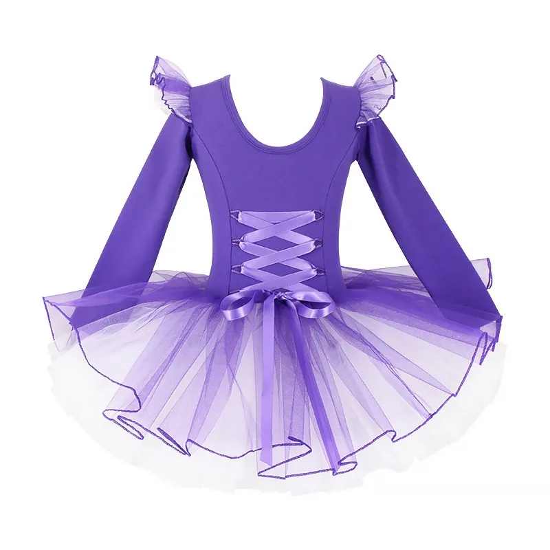 Girls Ballet Dress Lace Splice Cotton Ballet Leotard Girls Gymnastics Dance Dress Kids Children Leotard Swimsuit For Dancewear