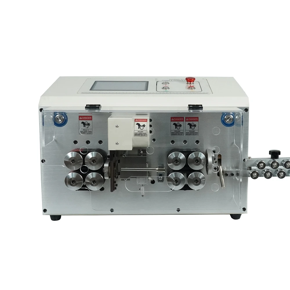 SWT-608-YHT5 High Speed ​​Round Sheath Inner and Outer Double Wire Stripping Machine 8 Wheels Touch Screen Control 850W 220V