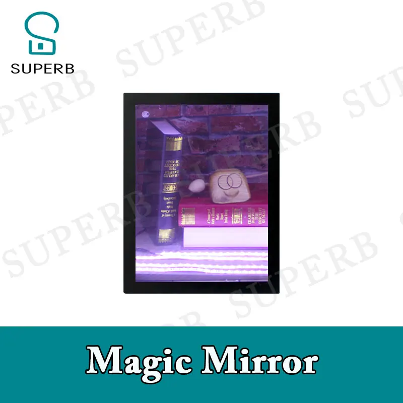 Superb escape room prop magic mirror trigger the prop to make the mirror transparent to show the hidden clue behind the mirror