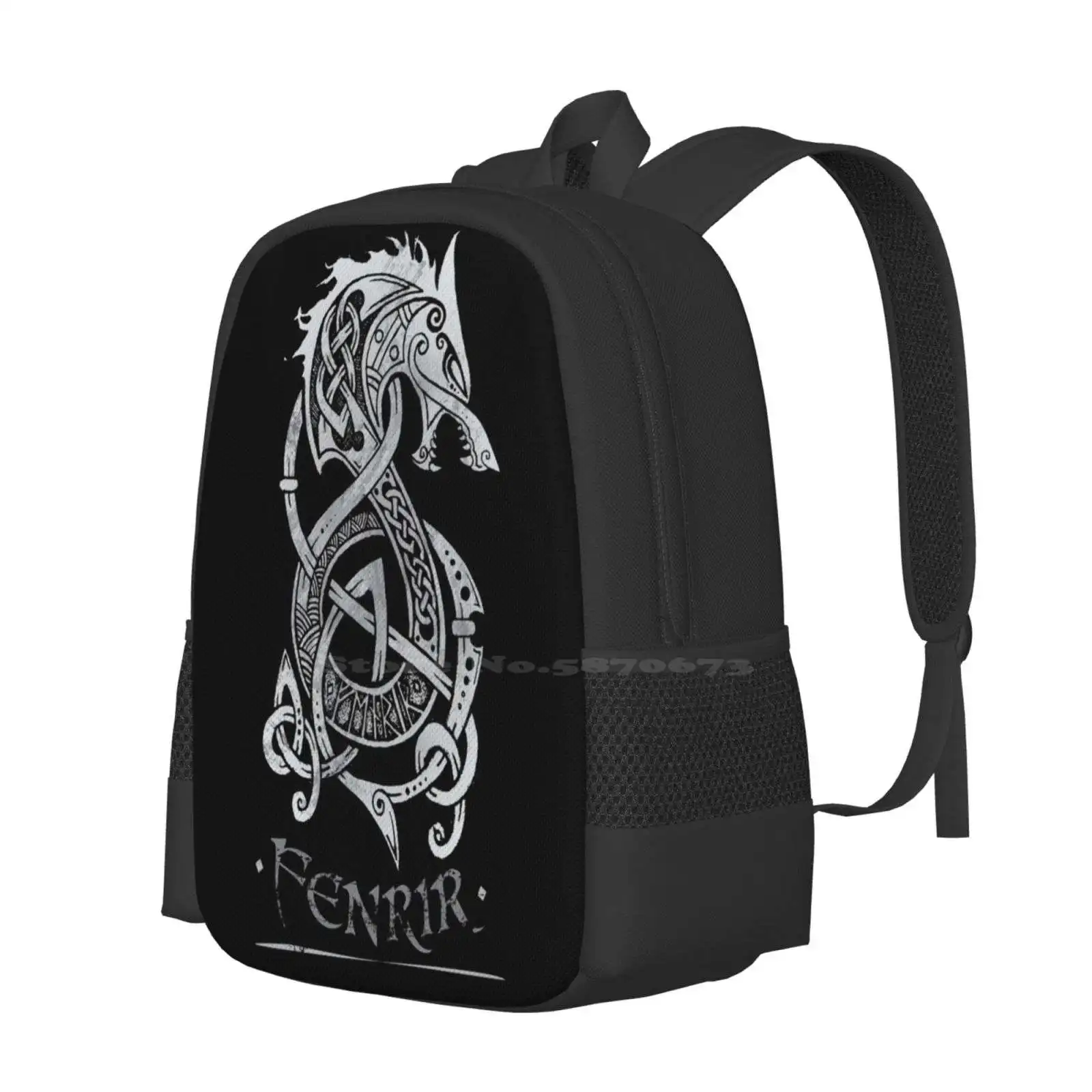 Fenrir : The Monster Wolf Of Norse Mythology ( Gray ) School Bags For Teenage Girls Laptop Travel Bags Norse Nordic Wolf Viking