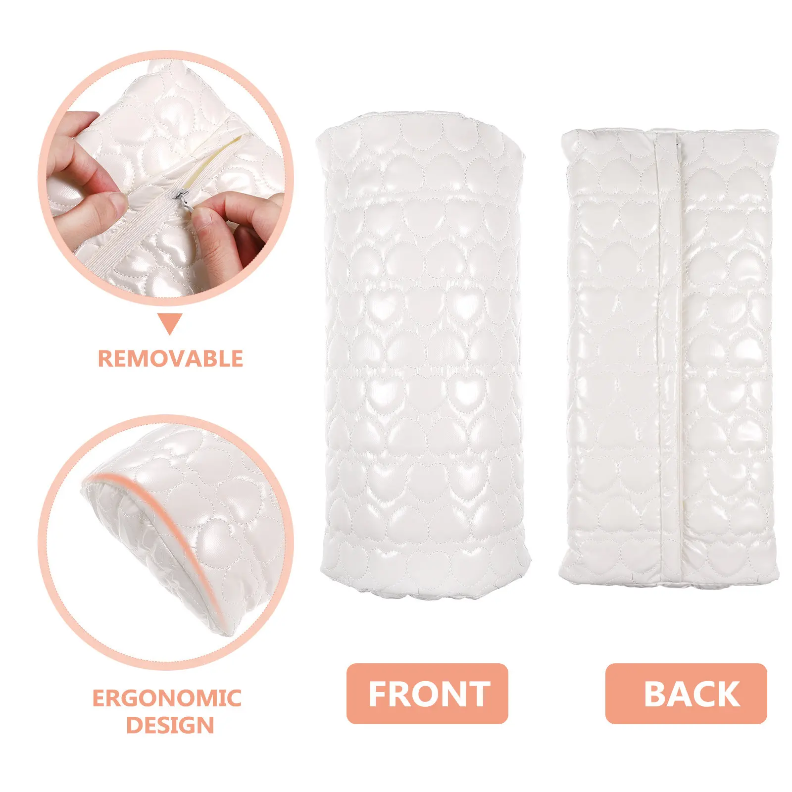 Beaupretty Nail Art Hand Rest Pillow Comfortable Wrist Support Cushion for Manicure Table Salon Use Peach Heart Design Smooth