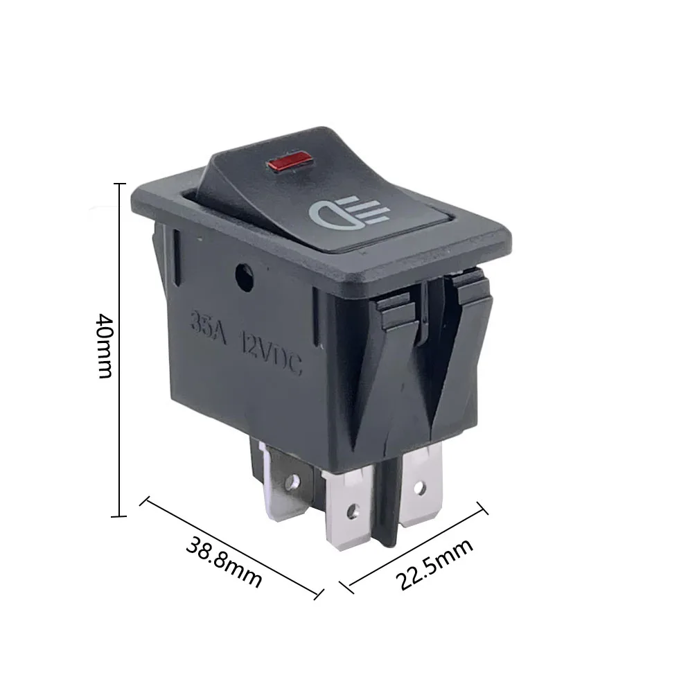 KCD4 Rocker Switch ON-OFF 2 Position 4 Pins  LED 12V 35A automobile refitting fog lamp switch with light Rocker switch