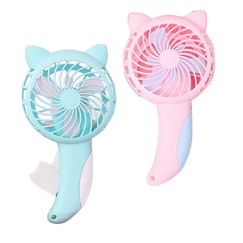 Cartoon Hand-Pressed Hand-Cranked Small Fan Mini Portable Hand-Held Manual Press Small Fan Novelty Popular Children Fan supply