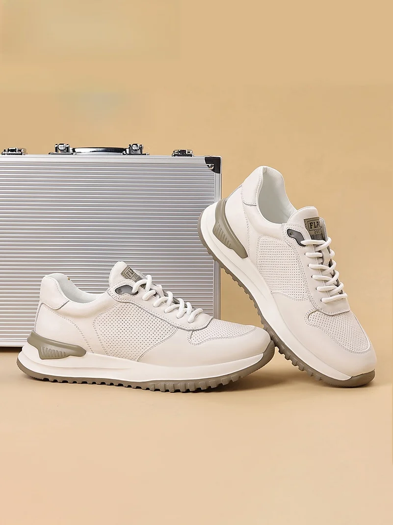 

Paul Men's oes 2025 Новая кожаная повседневная универсальная Sports oes Верхний слой из воловьей кожи Дышащая мужская oes Удобная весенняя одежда...