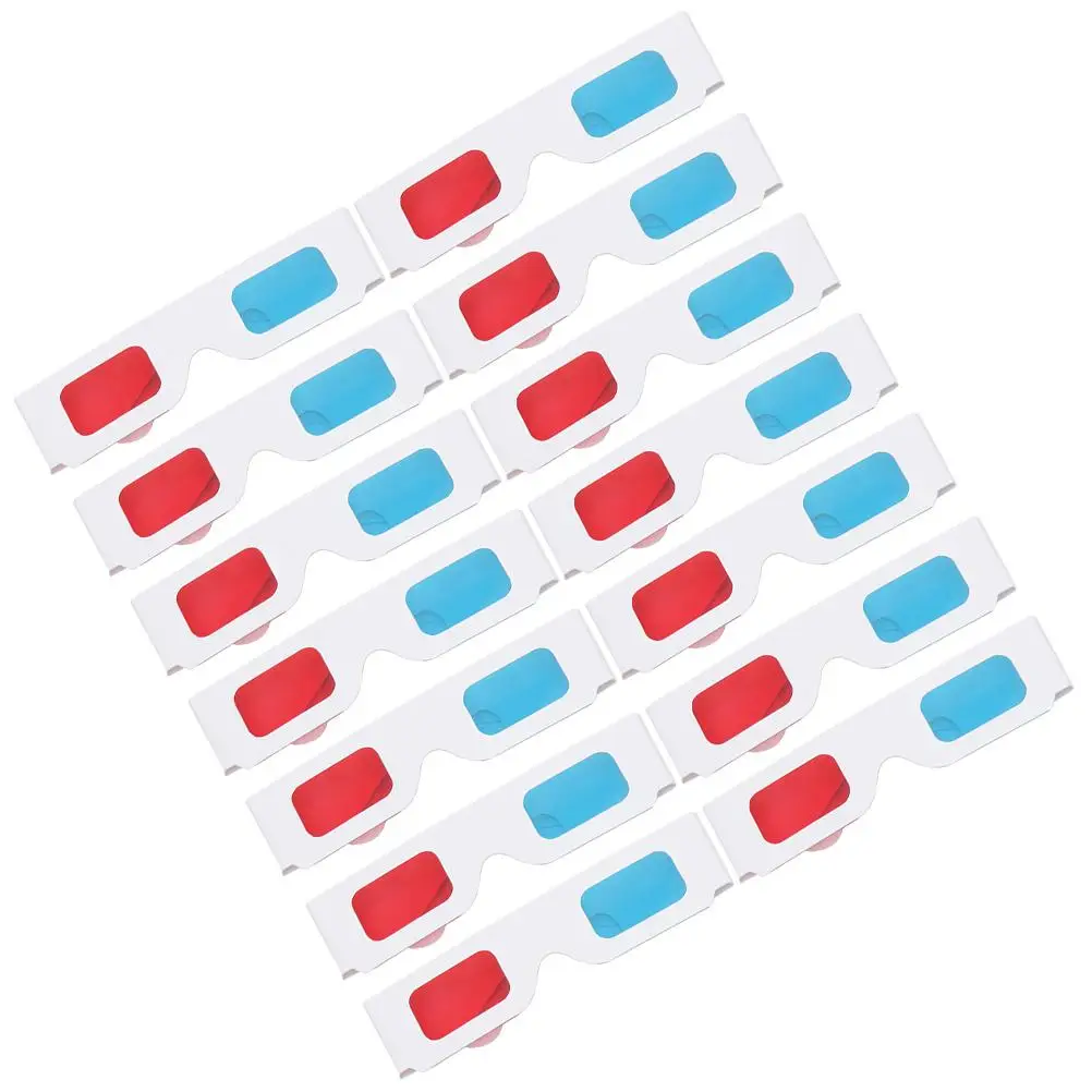 

100 Pcs 3D Glasses Lightweight Paper Cardboard Frames Red Blue Anaglyph 3D Movies Television Home Cinema Portable Fun