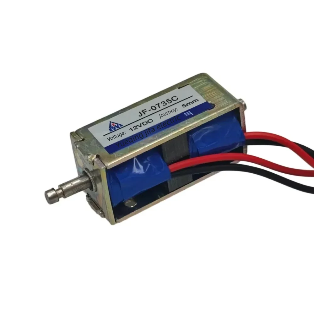 JF-0735C Bistable Self-Holding Solenoid Latching Electromagnet DC 12V/24V with 5mm Stroke for Electronics