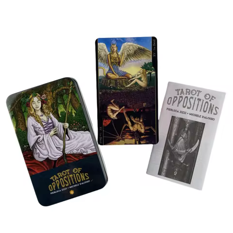 Pink Gilded Edition Tarot Of Oppositions Cards Divination Deck With Paper Guidebook English Classical Board Games