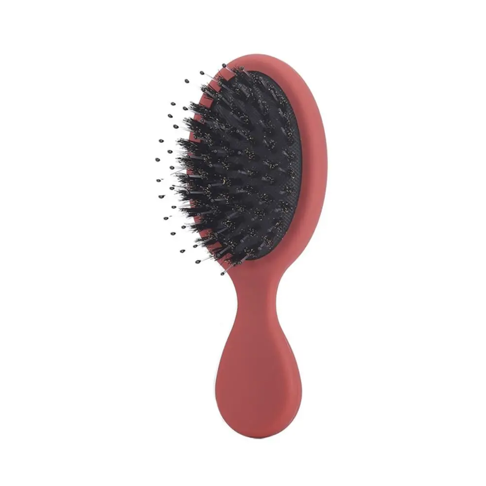 

Портативная мини-лопатка со свиной щетиной, легкая расческа для волос, матовая матовая массажная расческа, праздник, покликание