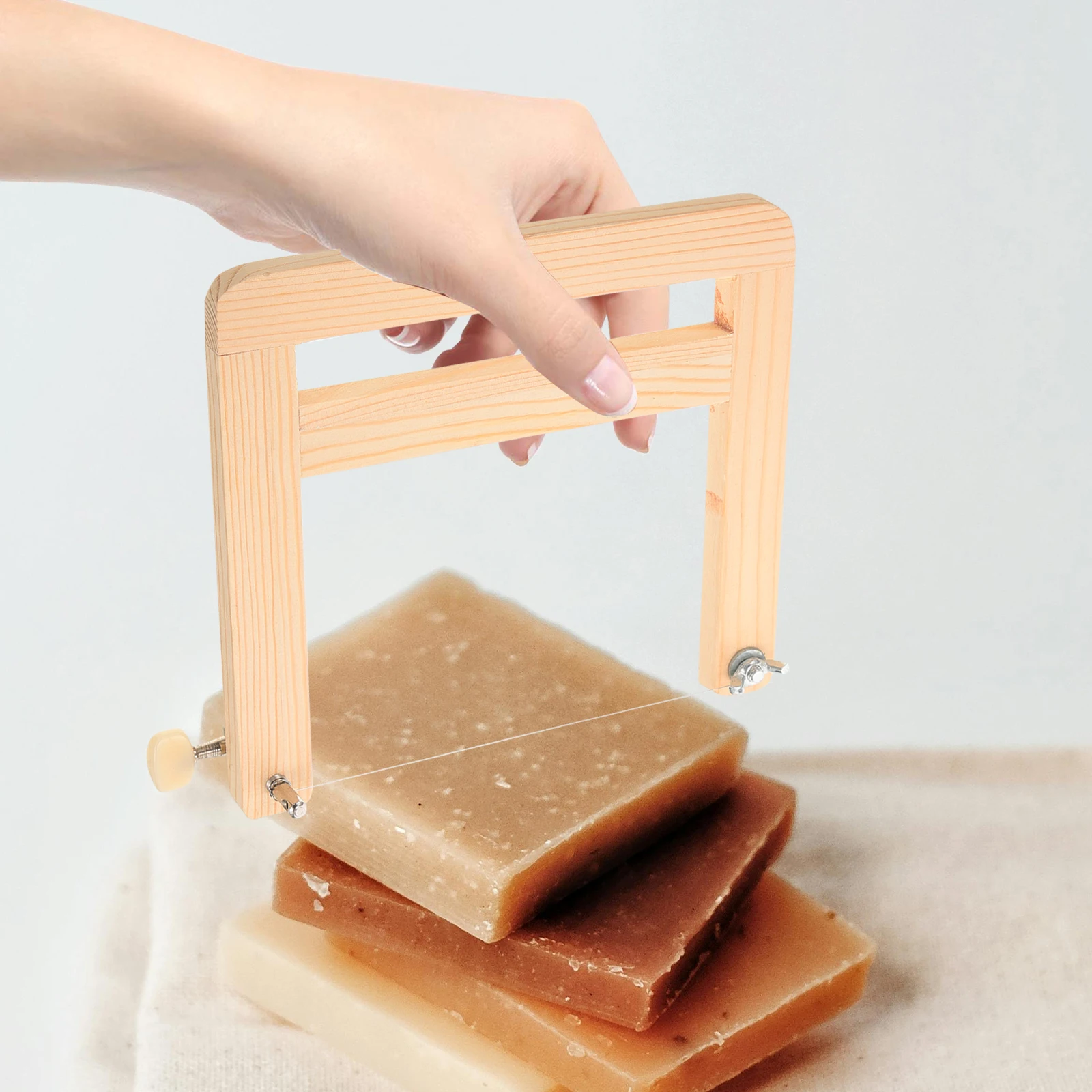 

Soap Cutter Wood Durable Precise Daily Use Multi-Function Cutter for Soap Cheese Cake Butter DIY Cutting Tool Craft Supply